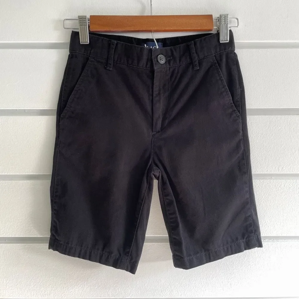 The Children's Place Boy's Black Adjustable Waist Cotton Chino Uniform Shorts 8